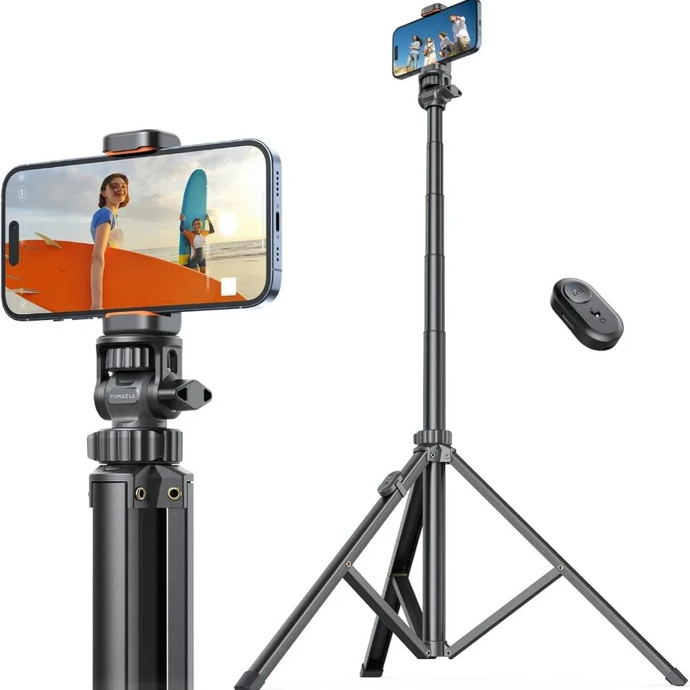 71''/180cm Phone Tripod & Selfie Stick, Portable Phone Stand for Video Record